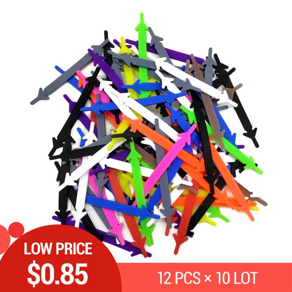

120pcs/lot same size silicone shoelaces no tie shoelace lacing kids sneakers quick elastic shoe lace, Black
