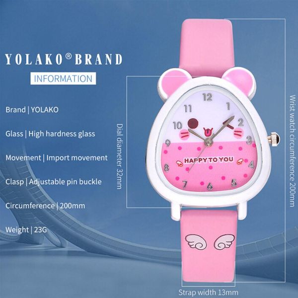 

children's quartz watch candy color cute animal design kids birthday gift clock mechanism diy relojes para mujer 2019 new 30* cfxix, Blue