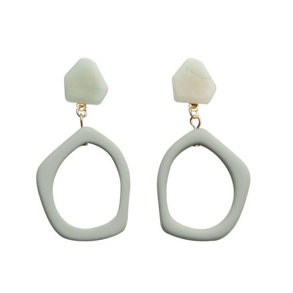 

geometric acrylic resin dangle earrings for teen girls 925 silver needle ear clips earings trendy jewelry wholesale