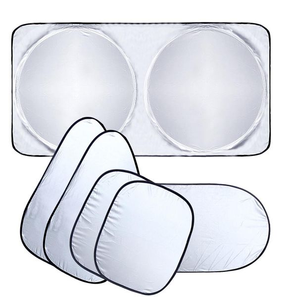 

6pc car sun shade double-sided silvering sun insulation sunshade sucker car-styling car accessories #t2