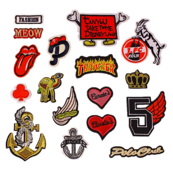 

вышивка буквами, вышитые овечьи аппликации сердечные значки для джинсов, языковые якорные нашивки для одежды a43, Black