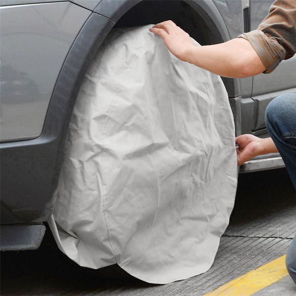 

4pcs/set tire covers aluminum film sun protectors universal fits 27" to 29" for truck suv trailer camper rv wheel protector