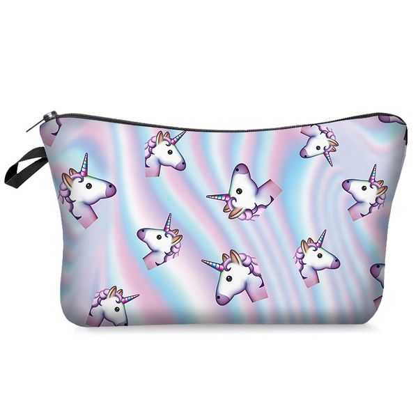 

unicorn printing cosmetic bags cute cow heart organizer women makeup necessaries for travel makeup bags