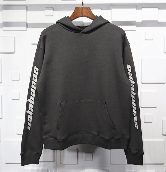 

kanye designer street fashion trend style вышитый дизайн свитер с капюшоном мужчины и женщины хлопок удобная ткань свободные капюшоном sweat, Black