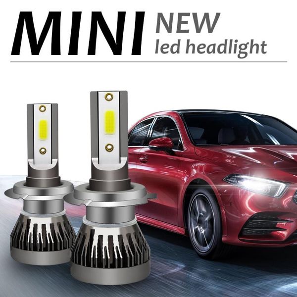 

1 x mini h7 led headlight conversion kit cob bulb 90w 12000lm white high power 6000k fog light lamp car accessories