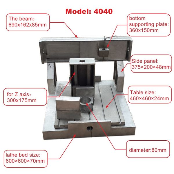 

cnc engraving milling machine frame diy cnc for router 4040 6060 2.2kw spindle fixture 80mm