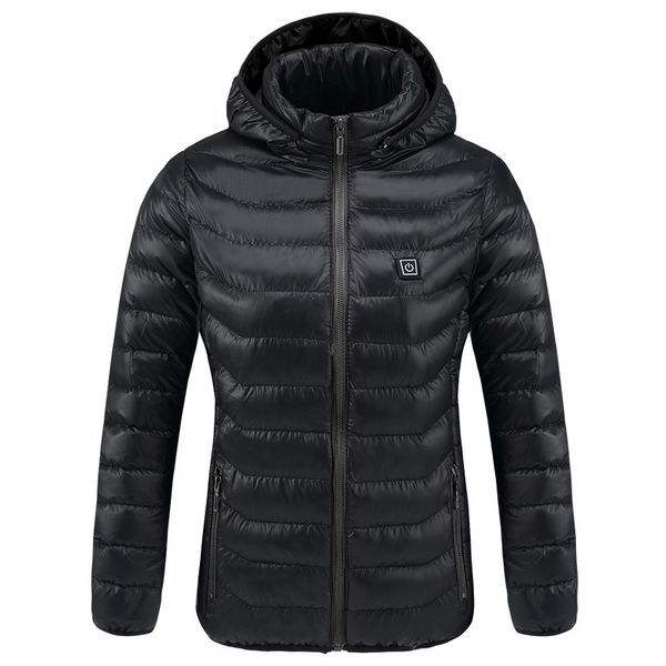 

intelligent heated jackets men&women winter outdoor hooded waterproof jackets thermal warm usb heating quickly hiking jackets, Blue;black