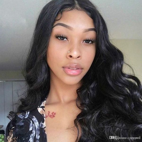 

360 lace frontal wigs brazilian remy body wave pre plucked with baby hair human hair wigs for black women