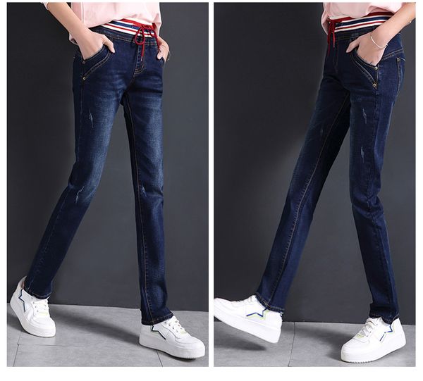 

dark blue since the drape bootleg jeans waist