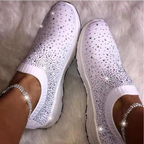

post 2019 bright diamond autumn and winter new mesh sports leisure breathable fashion wild flat shoes outdoor travel shoes, Black