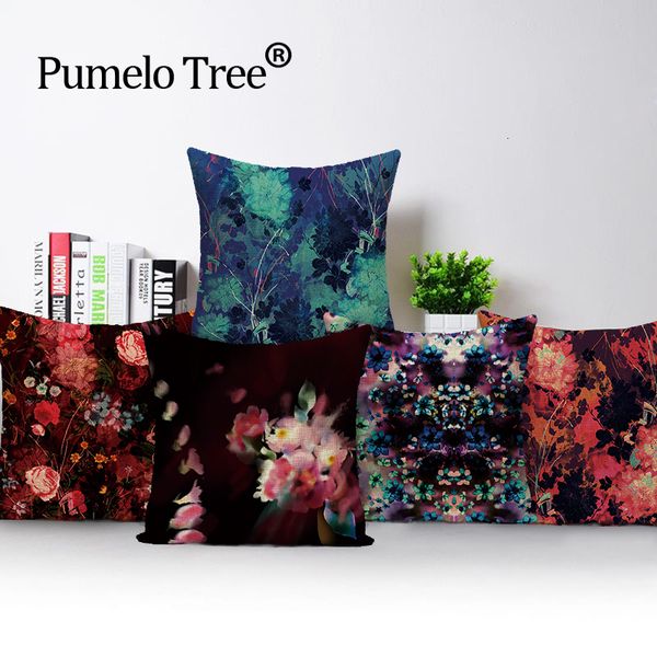

luxury cushion red flower decorative cushions for sofa multi colorful cushion covers custom blue throw pillow case