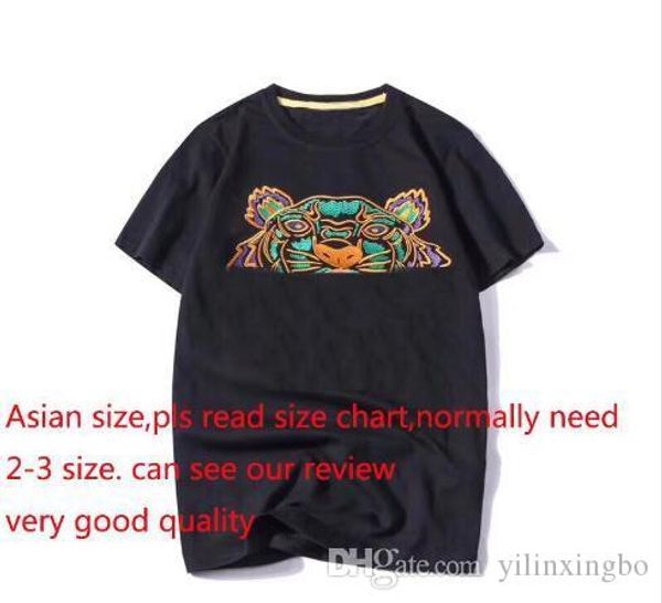 

fashion 2020 designer t shirts for men tiger head letters embroidery t shirt mens clothing brand short sleeve tshirt women s-2xl, White
