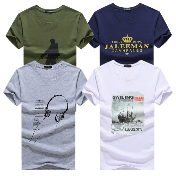 

kuyomens 4 pcs t shirts for men new arrival men's t-shirts plus size fashion summer short sleeve t shirts men male tee, White;black