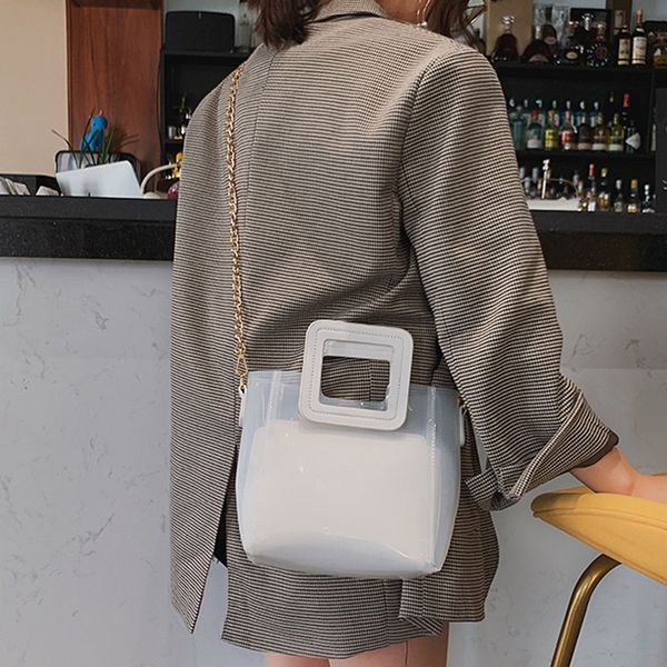 

fashion 2019 casual woman transparent package new simple 2pc bag shoulder jelly messenger bag beach phone shopping