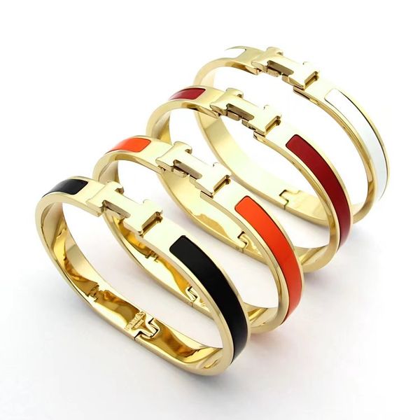 

big brand stainless steel 8mm width letter love bracelet bangle for women fashion 18k gold palyed wedding jewelry gift, Black