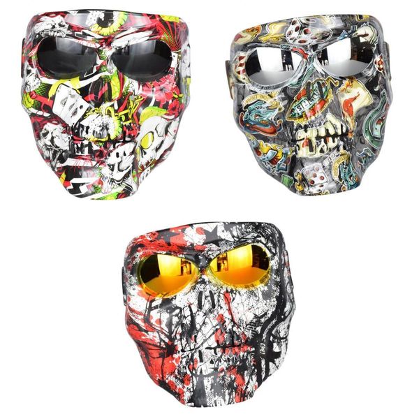 

3 шт мотоцикл череп очки маска съемные scrawl шаблон