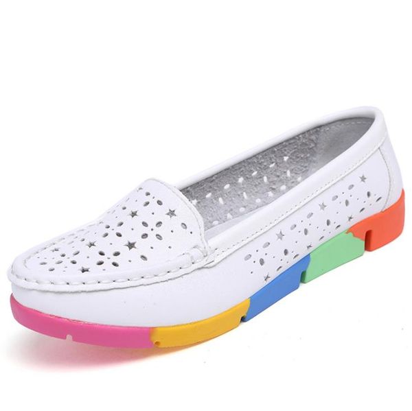 

women's shoes leather soft bottom non-slip breathable flats women casual shoes wholesale, Black