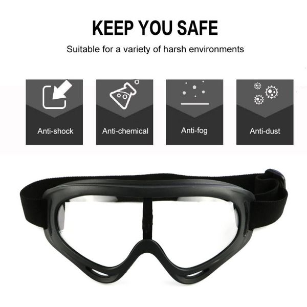 

black white safety protection bike glasses anti-fog anti-splash anti-saliva spittle fully sealed sand-proof wind-proof goggles