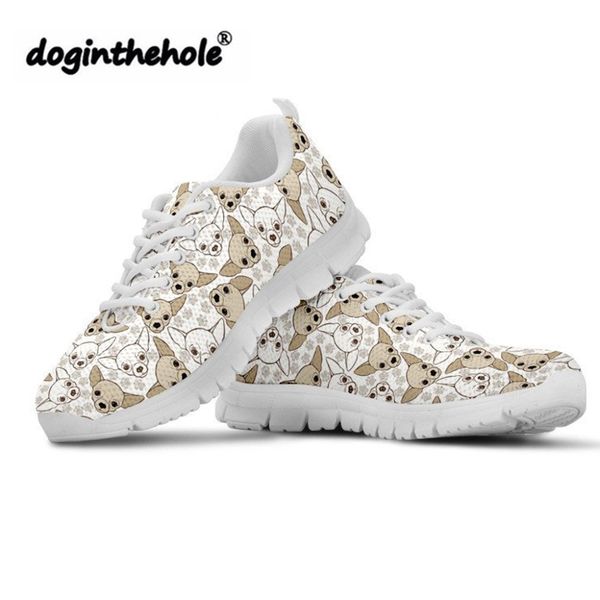 

doginthehole women walking shoes chihuahua pattern outdoor fitness sports shoes ladies comfortable nuring female