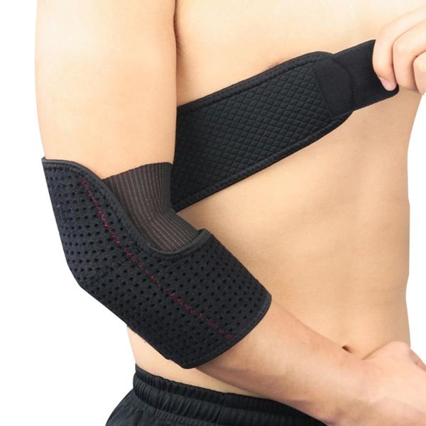 

outdoor 1pc sports elbow bandage breathable elbow pads basketball volleyball gym adjustable sports safety arm sleeve pads, Black;gray