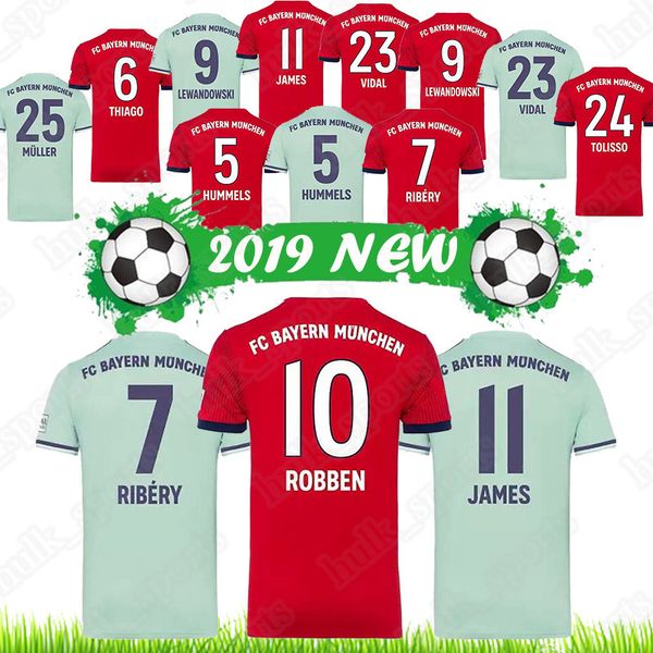 

Bayern Munich Soccer Jersey 11 JAMES 25 MULLER 2 WAGNER 5 HUMMELS 6 THIAGO 7 RIB club team Football uniform