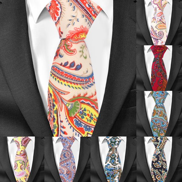

new cashew ties for men cotton print slim men necktie suits mens neck tie for business cravats paisley groom neckties, Blue;purple