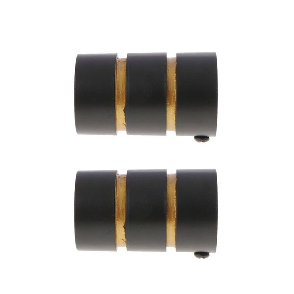 

2pcs black cylinder curtain rod head/ends drapery pole finals dia 28mm