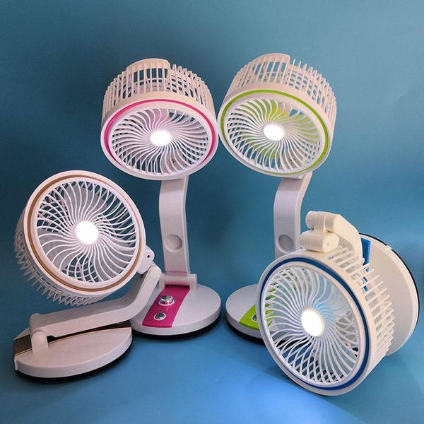 

brelong multifunction usb charging foldable led small fan table lamp office, writing desk blue / green / gold / pink