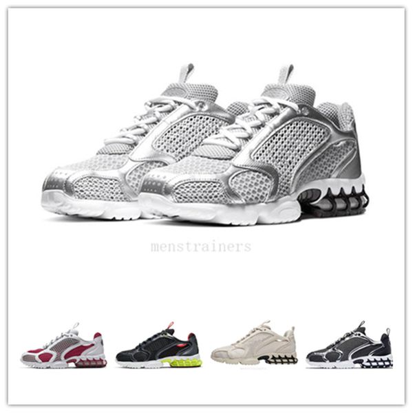

men women stussy zoom spiridon caged style canvas running shoes designer trainer mesh platform jogging sneakers