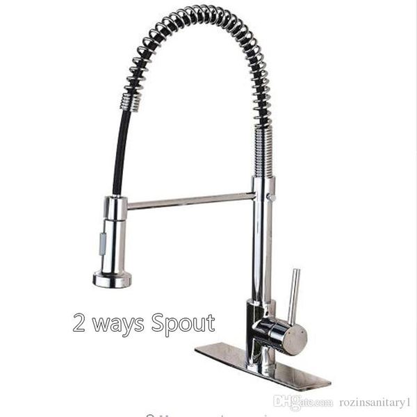 2019 Chrome Black Nickel Spring Kitchen Faucet Single Handle 2