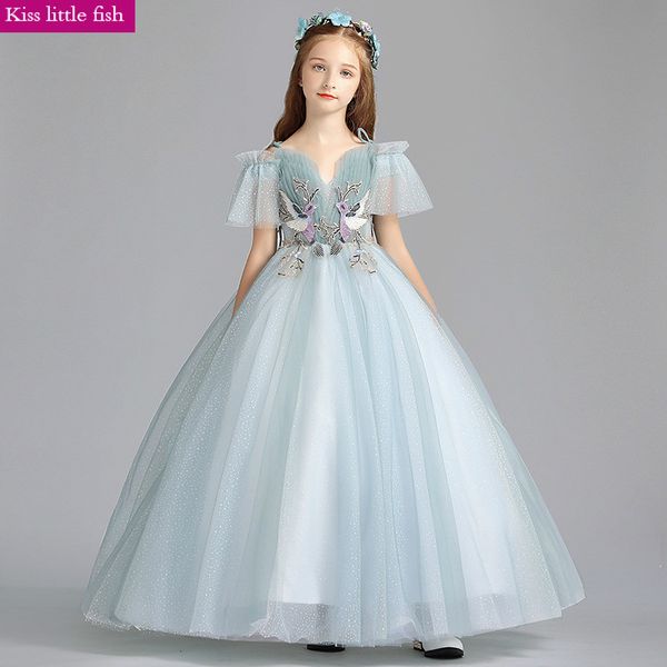 

new flower girls dresses for party and wedding girls dress long gowns floor length, Red;yellow