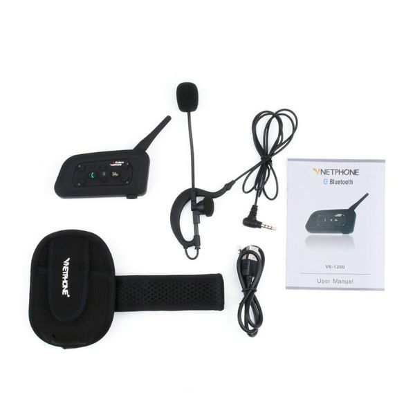 

v6c 1200m intercom motorbike headset interphone aerial walkie talkie