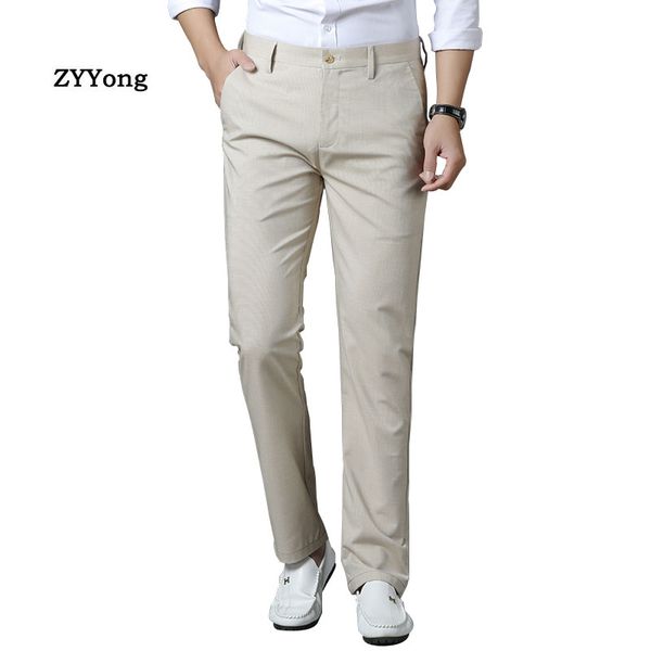 

summer business leisure thin suit pants for men spring autumn male formal comfortable breathable stretch dress office trousers, White;black