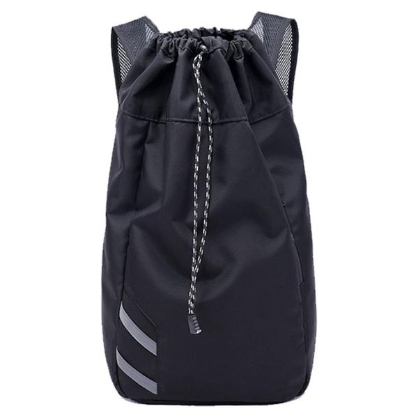 

men outdoor sport waterproof gym fitness bucket daypack drawstring basketball backpack travel storage school bag large capacity