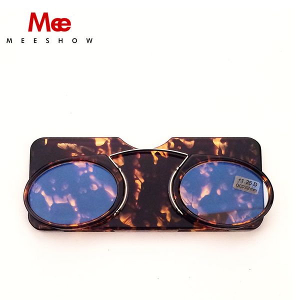 

tortoise mini reading glasses +1.25 +1.75 portable sos wallet reader with case nose clip anti blue-ray lens for computer 6105