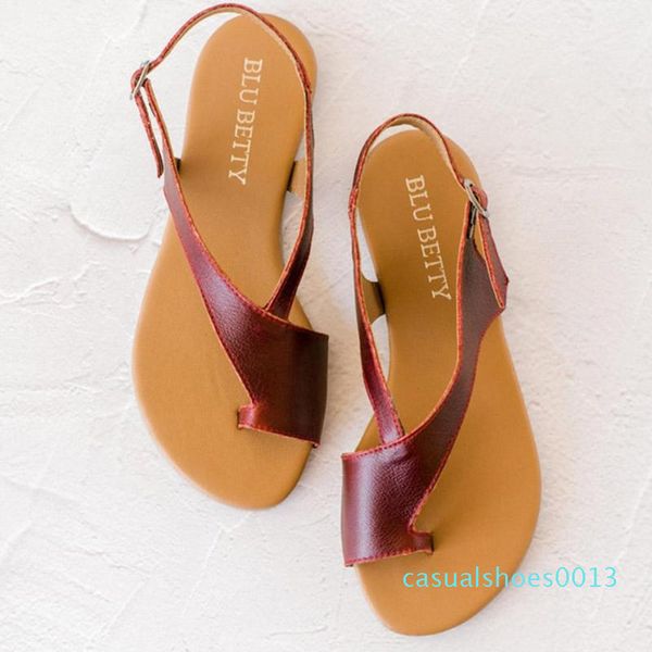 

bonjomarisa rome ins style concise flat retro breathable solid gladiator sandals women casual low heel beach shoes woman c13, Black