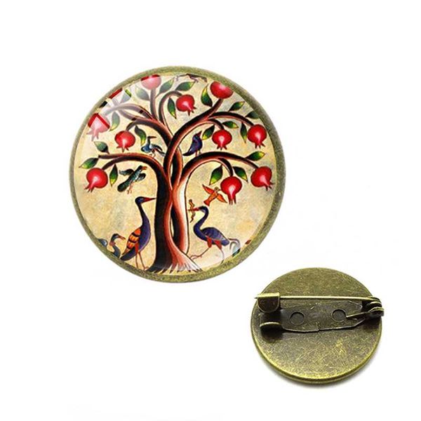 

tree of life brooches glass cabochon statement pins jewelry vintage steampunk jewelry gift for women christmas, Gray