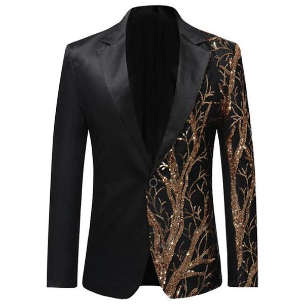 

2020 new single breasted sequin stage suit jacket men party hip hop suit fashion digital printing drama costume blazer s-6xl, White;black