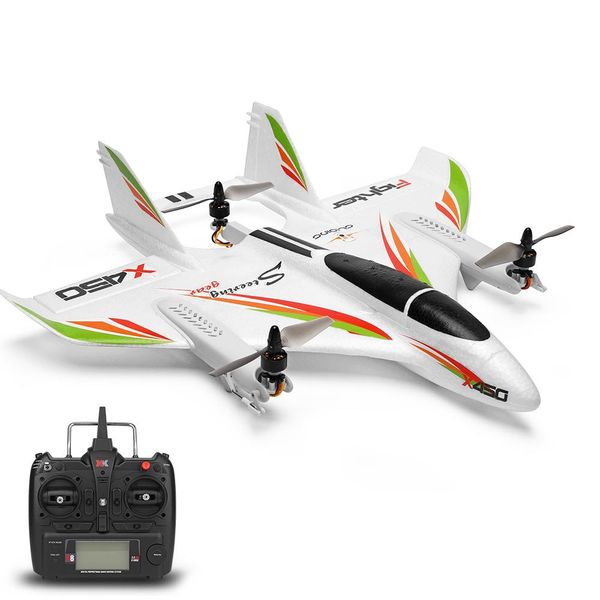 

wltoys xk x450 2.4g 6ch 3d/6g rc airplane brushless vertical takeoff led rc glider fixed wing