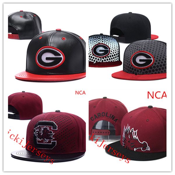 

Embroidery NCAA Georgia Bulldogs Snapback Caps Black red grey South Carolina Gamecock Caps one size fit Most
