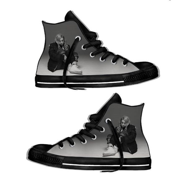 

fashion billie eilish fans casual shoes for men women harajuku 3d printing breathable lightweight sneakers, Black
