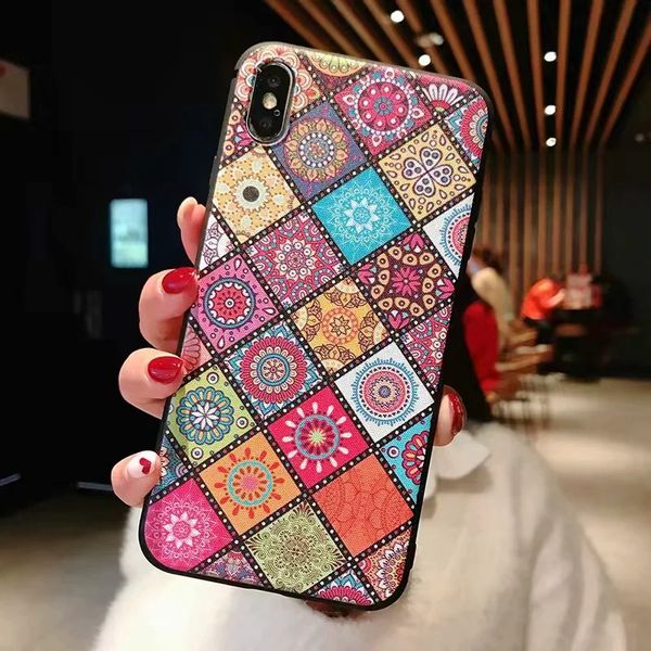 

национальный стиль цвет мягкий силиконовый чехол для iphone 7 6 6s plus xr эпоксидная tpu сотовый телефон чехлы для iphone 8 8plus x xs max