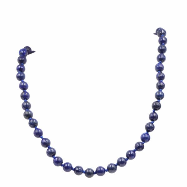 

new natural egyptian lapis lazuli necklace 8mm 10mm round gem stone beads necklaces chain fashion women charming jewelry a726, Silver