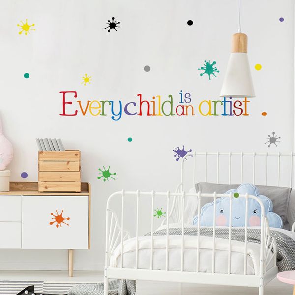 

every child is an artist inspirational saying quotes diy removable wall stickers decals mural living room home decor