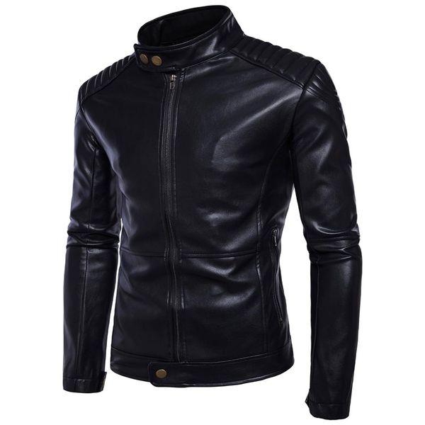 

men's wear cross border for leather coat autumn and winter new style locomotive leather black and white with pattern