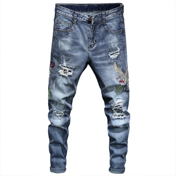 

diesel men jeans 2020 luxury designer jeans mens skinny biker high waisted slim fit rock revival fashion sticking cloth blue ripped jeans