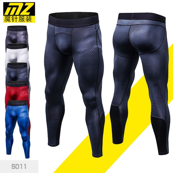 

mz фитнес брюки длинные printed quick-dry натяжные компрессионные дышащие спортивные штаны обучение для мужчин, White;red