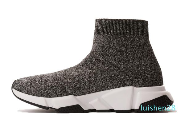

2019 designer shoes speed trainer black red gypsophila triple black fashion flat sock men women casual shoes runner with dust bag llll28