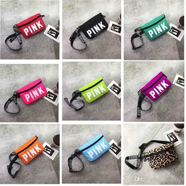 

Pink letter fanny pack love pink wai t bag waterproof nylon beach bag women pur e port handbag outdoor co metic bag 3007012