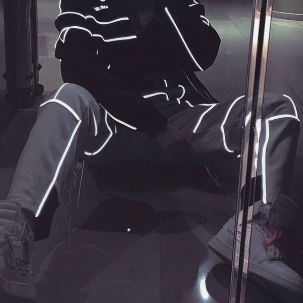 

119 ambu h 3m reflective tripe weatpant hip hop treet fa hion track pant vintage ca ual trou er men women port pant hfymkz149, Black